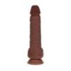Gode Réaliste Vibrant Va-et-Vient Double Densité avec Testicules – 20,3 cm – Marron Gode Réaliste Vibrant Va-et-Vient Double Densité avec Testicules – 20,3 cm – Marron