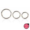 Lot de 3 cockrings métal Silver Ring 32 à 50mm Lot de 3 cockrings métal Silver Ring 32 à 50mm