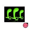 Lot de 3 Plugs prostatiques phosphorescents Glow Silicone Lot de 3 Plugs prostatiques phosphorescents Glow Silicone