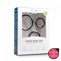 Pack 3 cockrings Silicone Noir