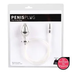 Plug Penis avec plug anal pour jeu Uro