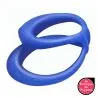Double Cockring Silicone Soft Duo 40mm Bleu pas cher
