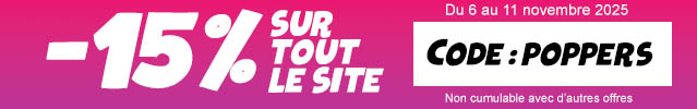 15% de remise sur toute la boutique du poppers